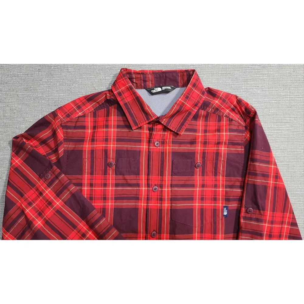The North Face Plaid Button‎ Front Long Sleeve Shirt Mens Small